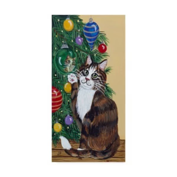 Jan Panico 'Rudolph Awaiting An Ornament' Canvas Art, 10x19, Trademark Fine Art, Mfr#: ALI36560-C1019GG